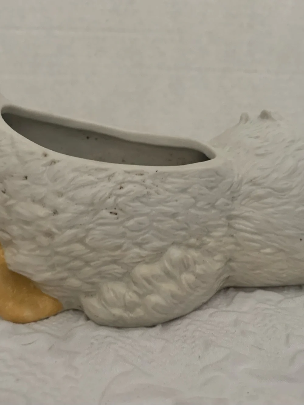 Vintage 60's-70's~Porcelain Duck Planter~Florals, Tail In Air~Made in Mexico MCM